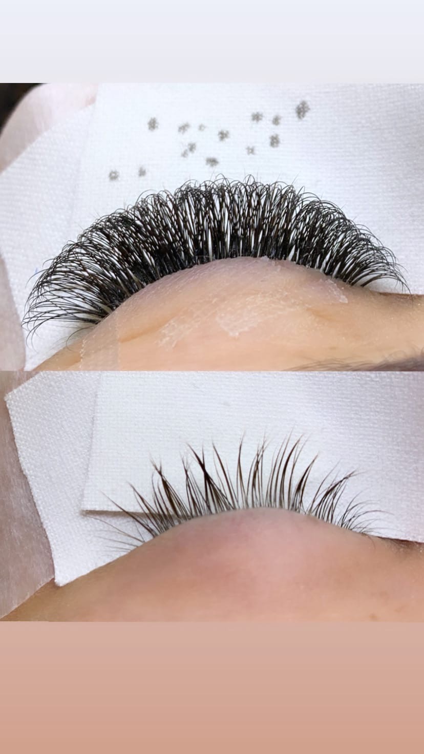 Наращивание ресниц — эффект лисичка